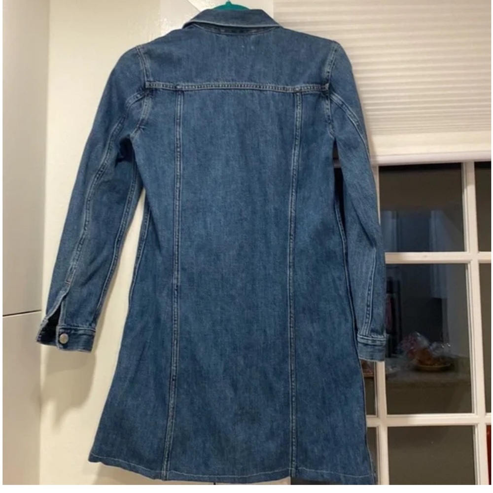 Gap 1969‎ denim mini dress long sleeve button front XS street festival summer - Picture 2 of 4
